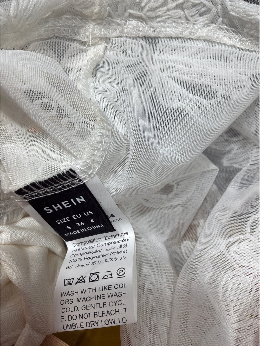 SHEIN Women's White Lace Overlay Tank Top Size US 4 - Picture 3 of 4